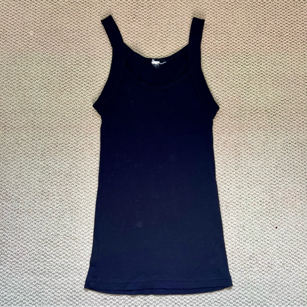 Black Ribbed Tank Top
